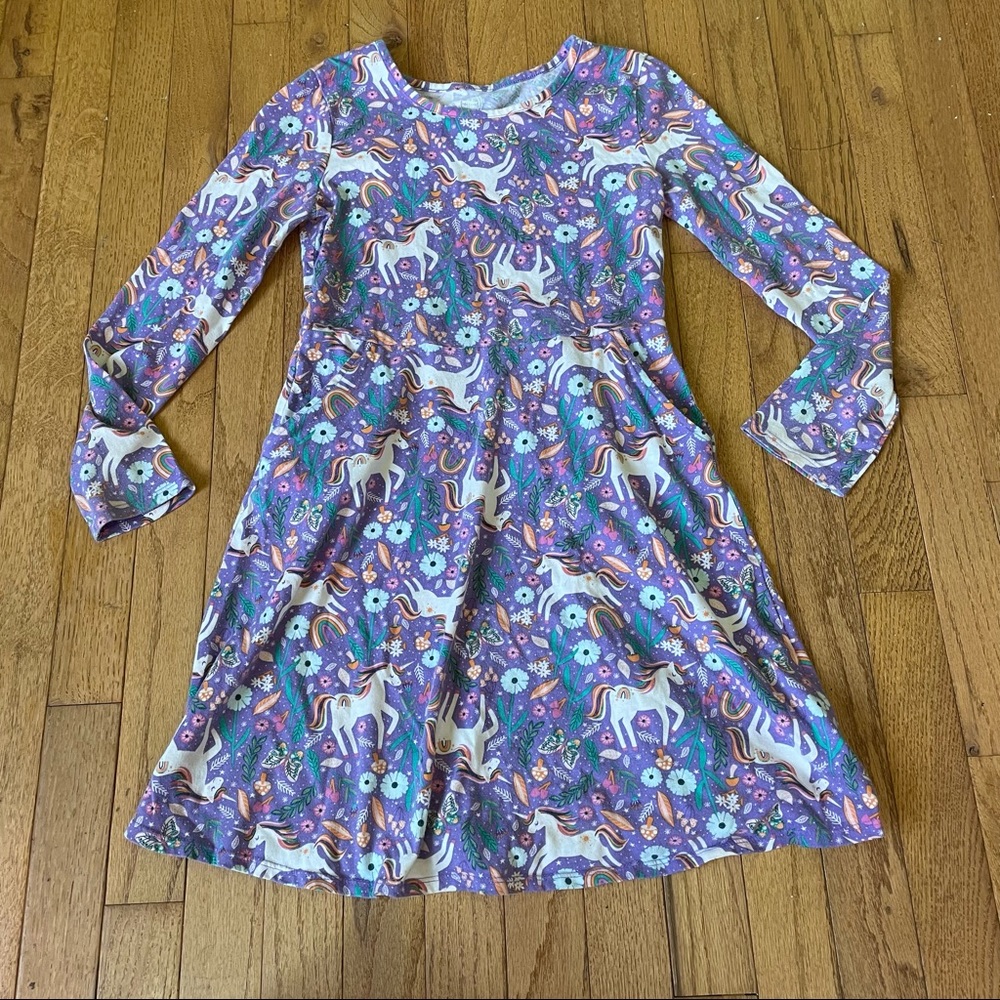 WONDER NATION MULTICOLORED UNICORN PRINT DRESS GIRLS SIZE LARGE 10/12